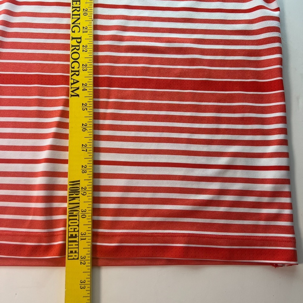 Nike Golf Dri Fit Men's Polo Shirt Size XL Orange Striped Tour Performance - Picture 5 of 13